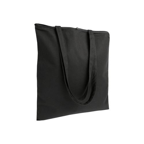 Shopper en coton 220 g/m, anses longues anses longues et fermeture avec zip - 1