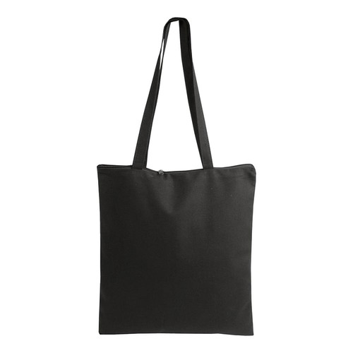 Shopper en coton 220 g/m, anses longues anses longues et fermeture avec zip - 3
