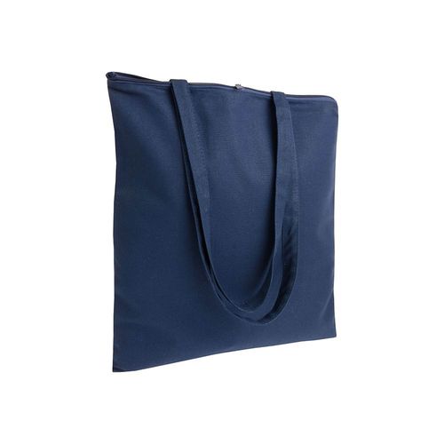 Shopper en coton 220 g/m, anses longues anses longues et fermeture avec zip - 1