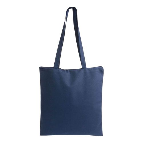 Shopper en coton 220 g/m, anses longues anses longues et fermeture avec zip - 3