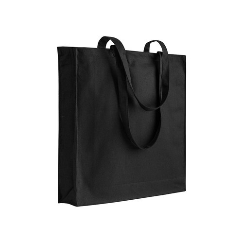 Shopper avec soufflet en coton 220 g/m2, anses longues et fermeture avec zip - 1