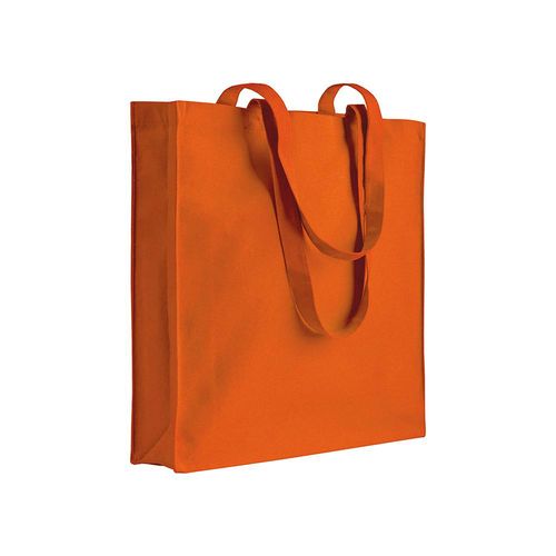 Shopper avec soufflet en coton 220 g/m2, anses longues et fermeture avec zip - 1