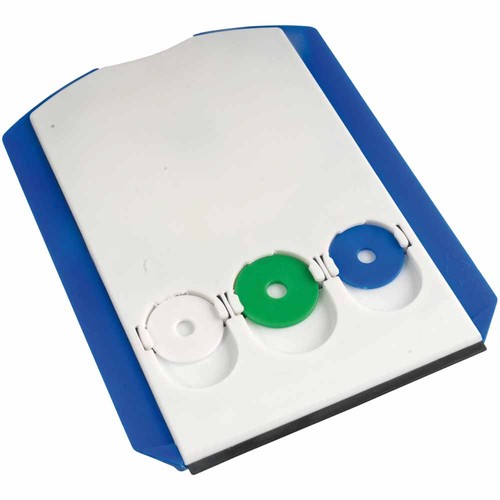 Multifunctional plastic parking disc with ice scraper shovel and 3 shopping trolley tokens Multifunctional plastic parking disc with ice scraper shovel and 3 shopping trolley tokens