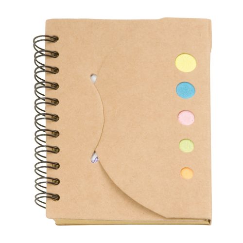 Bloc-notes en papier recyclable avec feuilles post-it (8,7x10,9x0,7 cm) - 1
