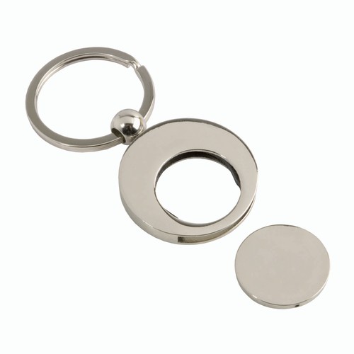 Porte-cl s en m tal avec jeton pour chariot (6x2,3cm) - 1