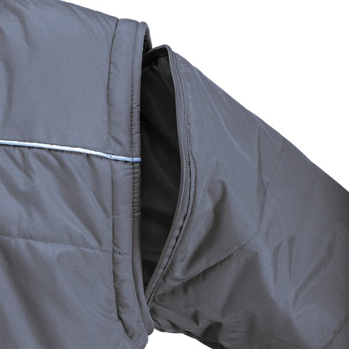 Veste rembourrée en polyester Pongee avec manches détachables et poche porte-badge d'ident - 3