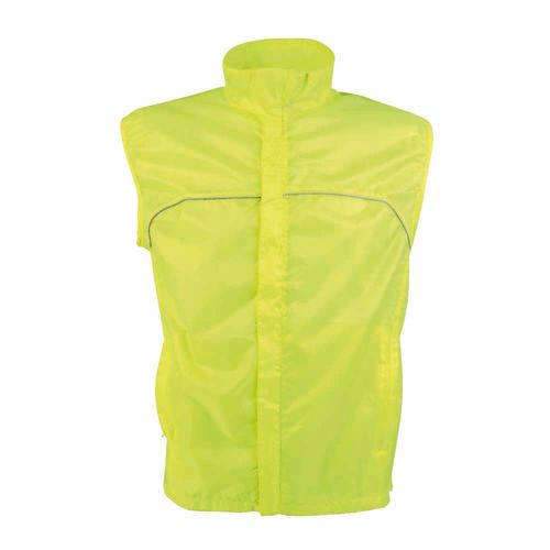 Gilet de haute visibilité en polyester avec filet aéré sur le dos de couleur fluo avec ban - 1