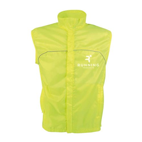 Gilet de haute visibilité en polyester avec filet aéré sur le dos de couleur fluo avec ban - 2