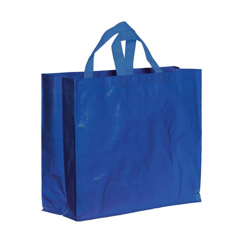 Shopper avec soufflet en PP laminé 120g/m2, anses courtes en ruban - 1