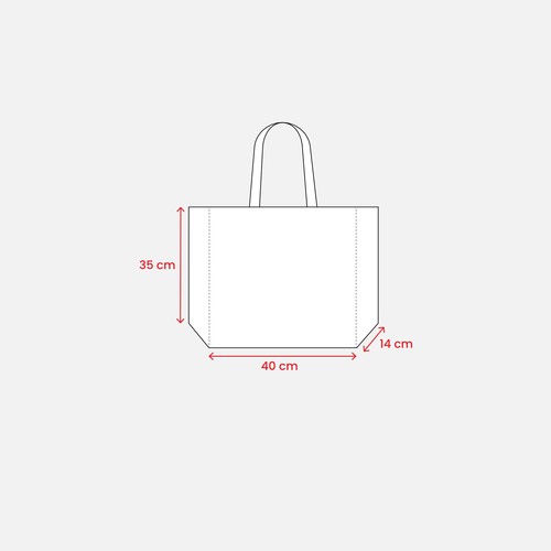 Shopper avec soufflet en PP laminé 120g/m2, anses longues en ruban - 3