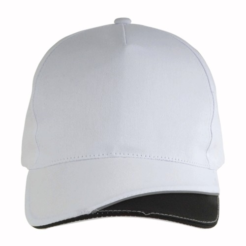 Casquette en coton, 5 panneaux avec partie colorée sur la visière et bande réfléchissante, - 2