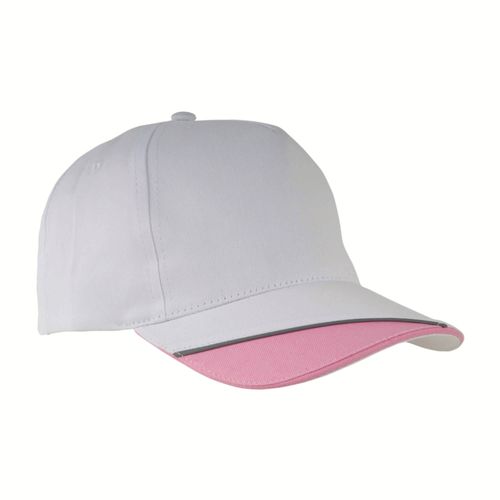 Casquette en coton, 5 panneaux avec partie colorée sur la visière et bande réfléchissante, - 1