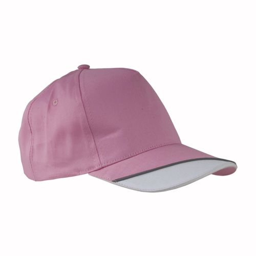Casquette en coton, 5 panneaux avec partie blanche sur la visière et bande réfléchissante, - 1