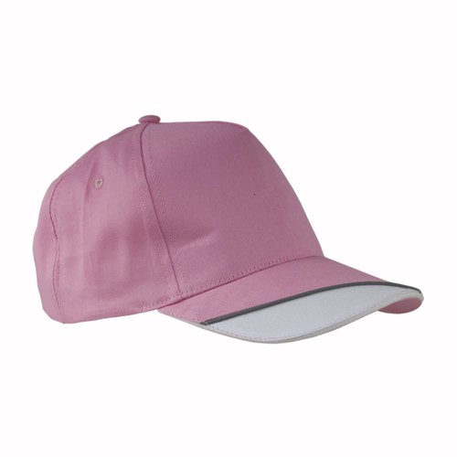 Casquette en coton, 5 panneaux avec partie blanche sur la visière et bande réfléchissante, - 1