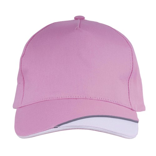 Casquette en coton, 5 panneaux avec partie blanche sur la visière et bande réfléchissante, - 2