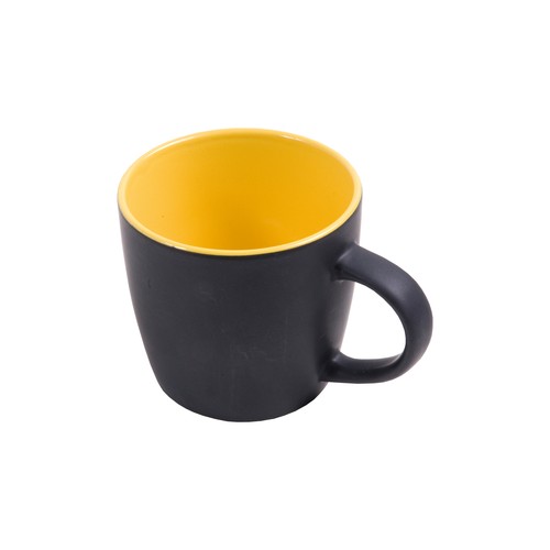 Ceramic black mug with interior colored (box) (0.35 L)