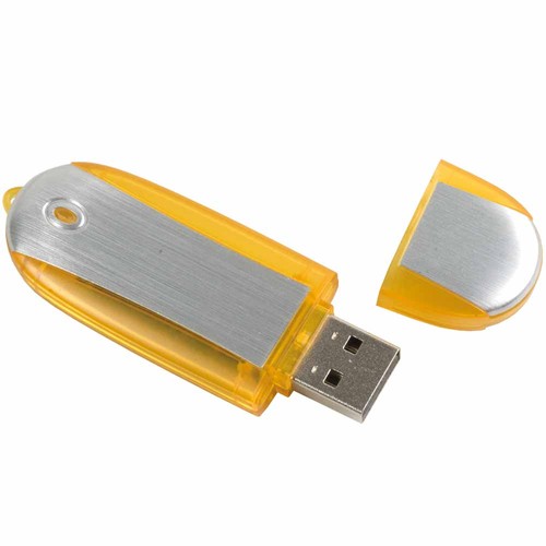 Clé USB 4 Gb, en ABS couleur argenté et bordures transparentes colorées - 2