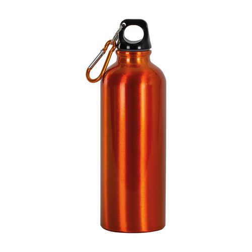 Gourde en aluminium ( 500ml), avec bouchon en plastique et mousqueton - 1