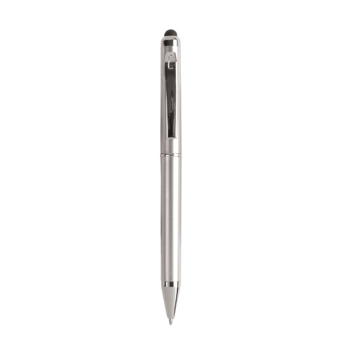 Plastic twist pen with touchscreen rubber tip