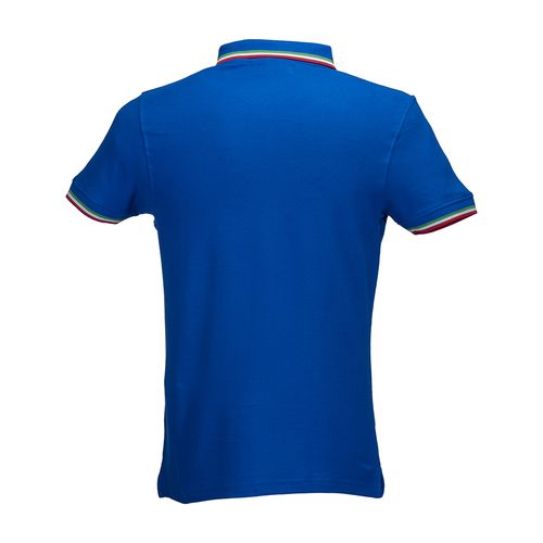 Polo 100% coton piqué 180g/m2, mancese courtes, bordures tricolores et fermeture avec 2 bo - 2