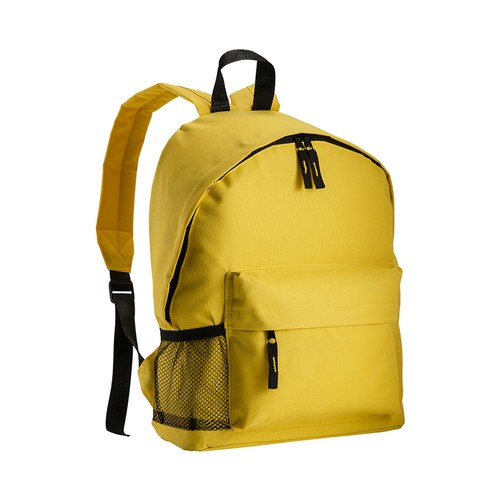 Sac à dos en polyester 600D avec 3 poches, dont une latèrale en filet. Bretelles réglables - 1