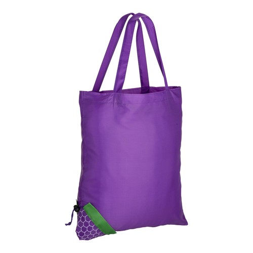 Shopper pliable en forme d'orange, mure et citron en polyester 190T avec mousqueton - 1
