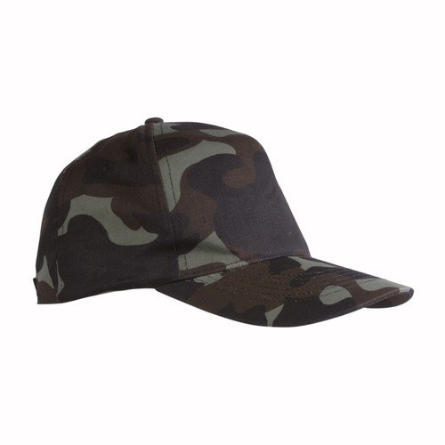 Casquette en coton camouflage personnalisée, 5 panneaux, fermeture velcro
