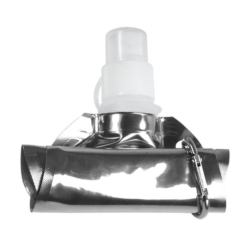 Gourde en PE/PET repliable (480ml), avec mousqueton (27 cm de haut pour 10,5 cm de largeur - 2
