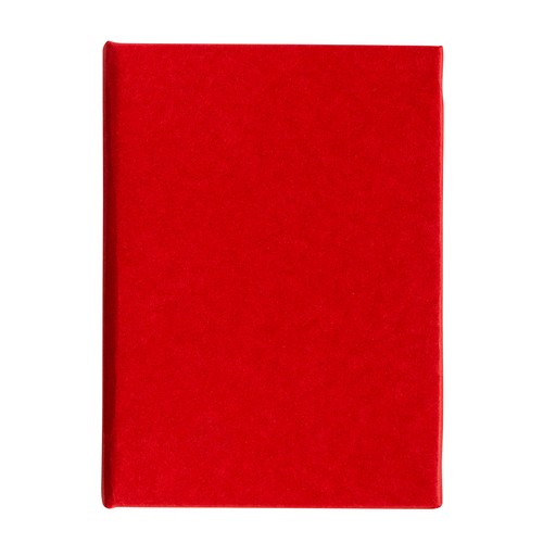 Small cardboard notebook containing sticky notes