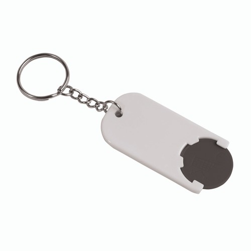 Porte-cl s en plastique avec jeton pour le chariot (2,8 x 6 x0,4 cm) - 1