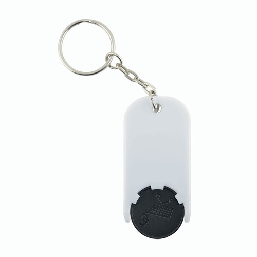 Porte-cl s en plastique avec jeton pour le chariot (2,8 x 6 x0,4 cm) - 2