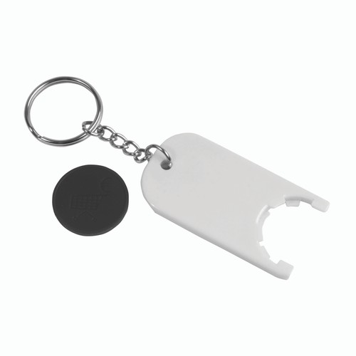Porte-cl s en plastique avec jeton pour le chariot (2,8 x 6 x0,4 cm) - 3