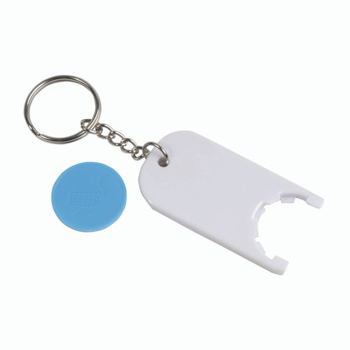 Porte-cl s en plastique avec jeton pour le chariot (2,8 x 6 x0,4 cm) - 3