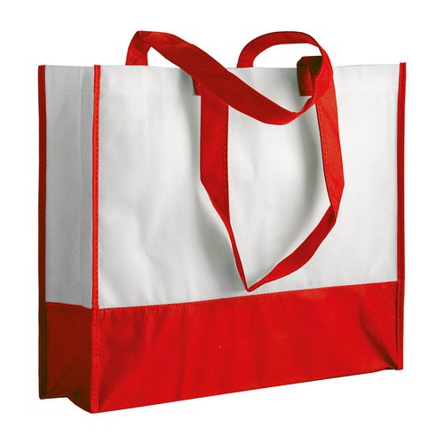 Shopper avec soufflet en TNT 80 g/m2, anses longues - 1