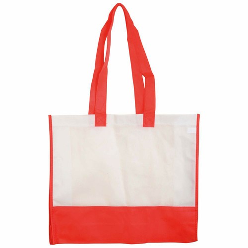 Shopper avec soufflet en TNT 80 g/m2, anses longues - 2