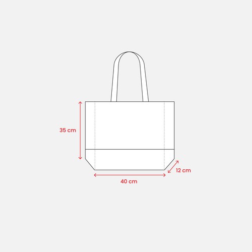 Shopper avec soufflet en TNT 80 g/m2, anses longues - 3