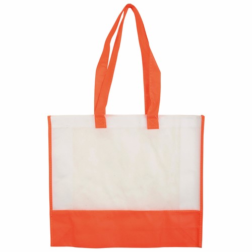 Shopper avec soufflet en TNT 80 g/m2, anses longues - 2