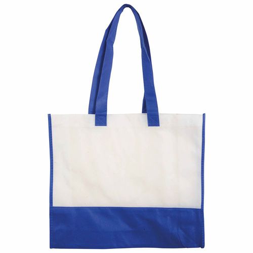 Shopper avec soufflet en TNT 80 g/m2, anses longues - 2