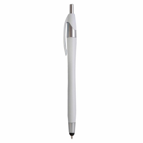 Stylo en plastique satiné avec stilet écran tactile - 2