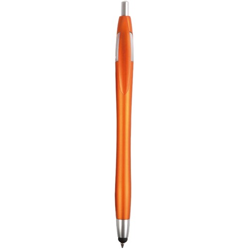 Stylo en plastique satiné avec stilet écran tactile - 1