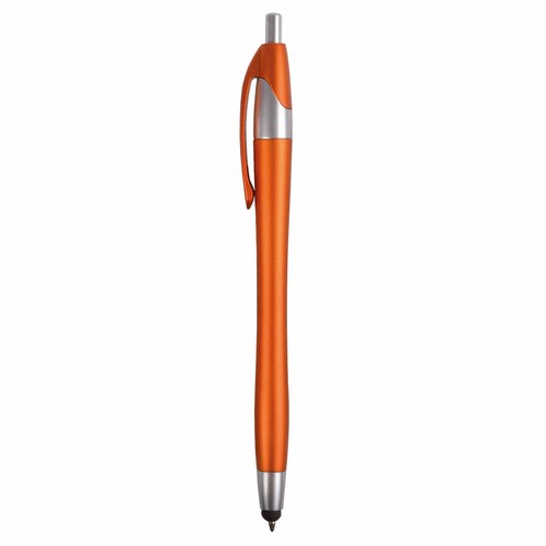 Stylo en plastique satiné avec stilet écran tactile - 2