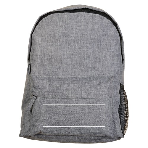 Sac à dos en polyester bicolore, effet mélangé avec 3 poches dont une latérale en filet - 4