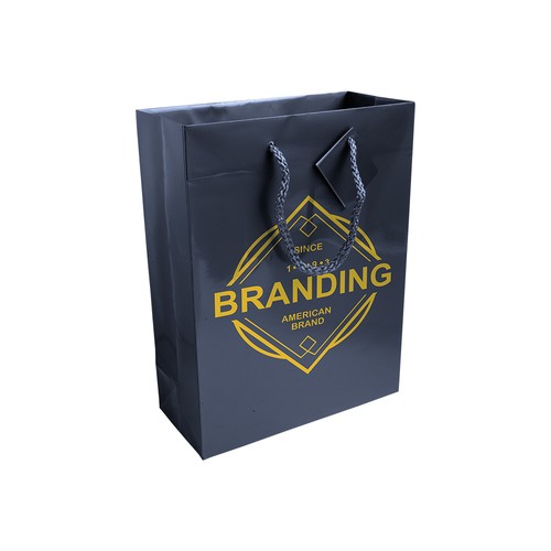 Shopper avec soufflet en carte laminée 157g/m2 avec renforcement au fond, anses en corde e - 2