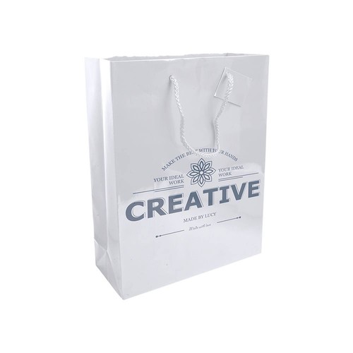 Shopper avec soufflet en papier laminé 157 g/m2 avec renforcement au fond, anses en corde - 2