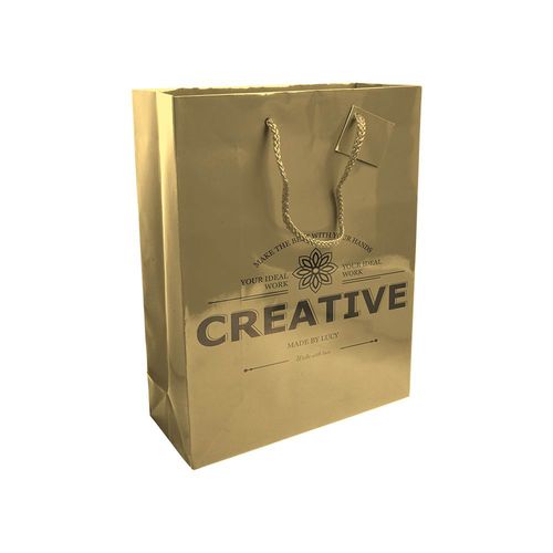 Shopper avec soufflet en papier laminé 157 g/m2 avec renforcement au fond, anses en corde - 2