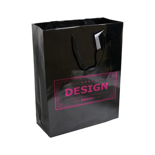 Shopper avec soufflet en papier laminé 157 g/m2 avec renforcement au fond, anses en corde - 2