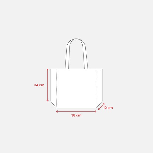 Shopper avec soufflet en TNT 80g/m2 thermosoudé, anses longues - 3
