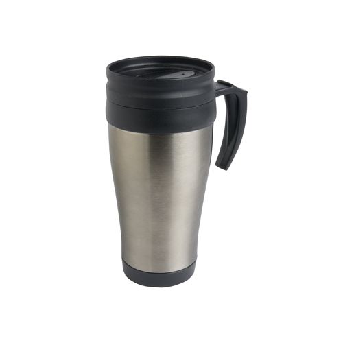 Tasse thermos (400ml) en acier inox, avec intérieur, manche et bouchon en plastique - 1