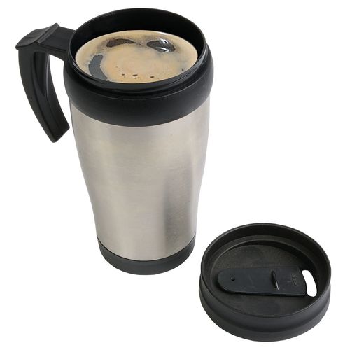Tasse thermos (400ml) en acier inox, avec intérieur, manche et bouchon en plastique - 2