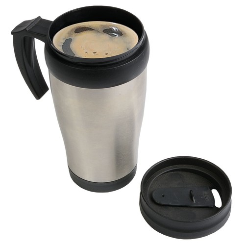 Tasse thermos (400ml) en acier inox, avec intérieur, manche et bouchon en plastique - 2